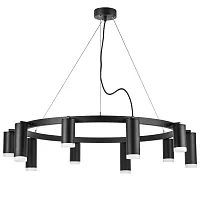 Люстра подвесная Рулло (Rullo) LR0203758750 Lightstar чёрная на 10 ламп, основание чёрное в стиле хай-тек Люстра подвесная Рулло (Rullo) LR0203758750 Lightstar чёрная на 10 ламп, основание чёрное в стиле хай-тек